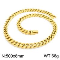 Titanium Steel 18K Gold Plated Hip-Hop Retro Chain Solid Color Necklace sku image 10