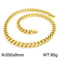 Titanium Steel 18K Gold Plated Hip-Hop Retro Chain Solid Color Necklace sku image 15