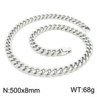 Titanium Steel 18K Gold Plated Hip-Hop Retro Chain Solid Color Necklace sku image 4