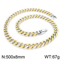 Titanium Steel 18K Gold Plated Hip-Hop Retro Chain Solid Color Necklace sku image 8