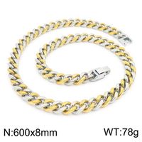 Acier Au Titane Plaqué Or 18K Hip Hop Rétro Chaîne Couleur Unie Collier sku image 12