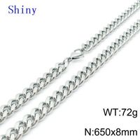 Titanium Steel 18K Gold Plated Hip-Hop Retro Chain Solid Color Bracelets Necklace sku image 19