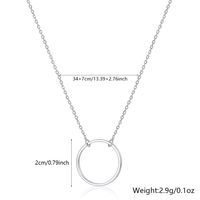 Modern Style Simple Style Round Sterling Silver Plating Inlay Zircon Rhodium Plated Women's Pendant Necklace sku image 7