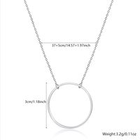 Modern Style Simple Style Round Sterling Silver Plating Inlay Zircon Rhodium Plated Women's Pendant Necklace sku image 8