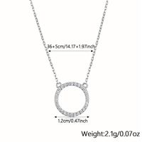 Modern Style Simple Style Round Sterling Silver Plating Inlay Zircon Rhodium Plated Women's Pendant Necklace sku image 5