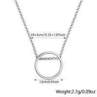 Modern Style Simple Style Round Sterling Silver Plating Inlay Zircon Rhodium Plated Women's Pendant Necklace sku image 3