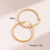 1 Paire Rétro Style Simple Forme C Rond Placage Acier Inoxydable Plaqué Or 18K Boucles D'oreilles Cerceau sku image 1