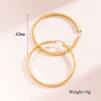 1 Pair Retro Simple Style C Shape Round Plating Stainless Steel 18K Gold Plated Hoop Earrings main image 3