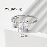 Elegant Simple Style Oval Sterling Silver Plating Inlay Zircon 14k Gold Plated White Gold Plated Rings sku image 1