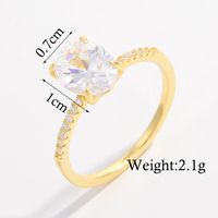 Elegant Simple Style Oval Sterling Silver Plating Inlay Zircon 14k Gold Plated White Gold Plated Rings sku image 6