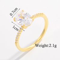 Elegant Einfacher Stil Oval Sterling Silber Überzug Inlay Zirkon 14 Karat Vergoldet Weißgold Plattiert Ringe sku image 9