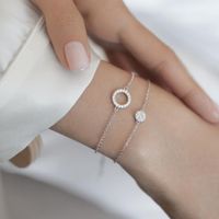 Ig Style Casual Solid Color Sterling Silver Inlay Zircon Rhodium Plated Bracelets main image 8
