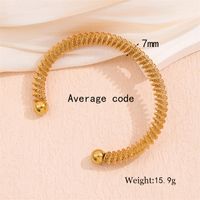 Solid Color Solid Color Stainless Steel 18K Gold Plated Bangle In Bulk main image 6
