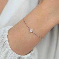 Ig Style Casual Solid Color Sterling Silver Inlay Zircon Rhodium Plated Bracelets main image 3
