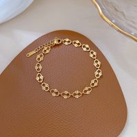 Casual Estilo Simple Nariz De Cerdo Acero Titanio Láser Mujeres Pulsera sku image 1