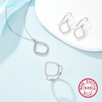 Ig Style Simple Style Geometric Rhombus Sterling Silver Plating Inlay Zircon Women's Rings Earrings Necklace main image 1