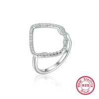 Ig Style Simple Style Geometric Rhombus Sterling Silver Plating Inlay Zircon Women's Rings Earrings Necklace sku image 1