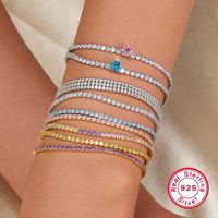 Elegant Glam Solid Color Sterling Silver Plating Inlay Zircon 18k Gold Plated Rhodium Plated Bracelets main image 5