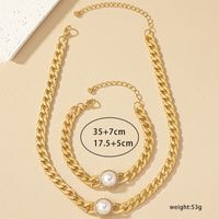 Retro Römischer Stil Geometrisch Perle Zirkon Legierung Großhandel Armbänder Halskette sku image 1
