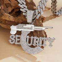 Hip Hop Brief Pistole Zinklegierung Kette Inlay Strasssteine Unisex Halskette Mit Anhänger sku image 6