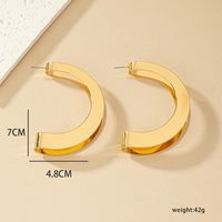1 Paire Exagéré Forme C Placage Métal Boucles D'oreilles main image 6