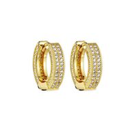1 Pair Elegant Circle Plating Inlay Copper Zircon Gold Plated Hoop Earrings sku image 1