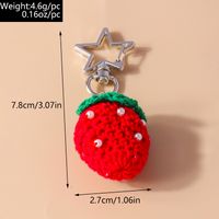 Cute Strawberry Knit Zinc Alloy Bag Pendant Keychain main image 4