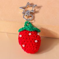 Cute Strawberry Knit Zinc Alloy Bag Pendant Keychain main image 3