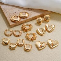 1 Pair Simple Style Geometric Heart Shape Plating 304 Stainless Steel Ear Studs main image 3