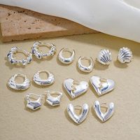 1 Pair Simple Style Geometric Heart Shape Plating 304 Stainless Steel Ear Studs main image 1