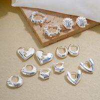 1 Pair Simple Style Geometric Heart Shape Plating 304 Stainless Steel Ear Studs main image 2