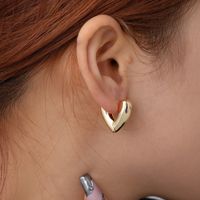1 Pair Simple Style Geometric Heart Shape Plating 304 Stainless Steel Ear Studs main image 7