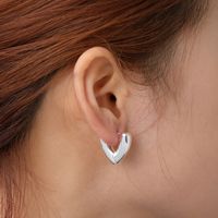 1 Pair Simple Style Geometric Heart Shape Plating 304 Stainless Steel Ear Studs main image 8