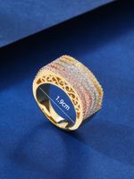 Elegant Glam Geometric Copper Plating Inlay Zircon Gold Plated Rings main image 3