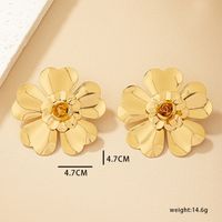 1 Pair Simple Style Flower Plating Metal Gold Plated Ear Studs sku image 1