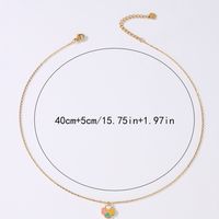 Wholesale Simple Style Heart Shape Stainless Steel Enamel 18k Gold Plated Pendant Necklace main image 2