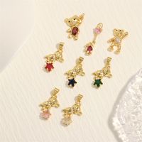 Romantic Simple Style Pentagram Bear Heart Shape Copper Plating Inlay Zircon 18k Gold Plated Charms main image 2