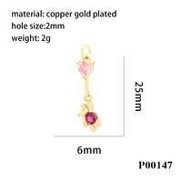 Romantic Simple Style Pentagram Bear Heart Shape Copper Plating Inlay Zircon 18k Gold Plated Charms main image 4