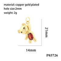 Romantic Simple Style Pentagram Bear Heart Shape Copper Plating Inlay Zircon 18k Gold Plated Charms sku image 5