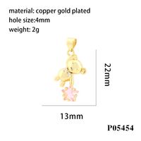 Romantic Simple Style Pentagram Bear Heart Shape Copper Plating Inlay Zircon 18k Gold Plated Charms main image 7
