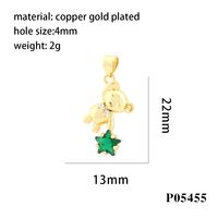 Romantic Simple Style Pentagram Bear Heart Shape Copper Plating Inlay Zircon 18k Gold Plated Charms main image 10