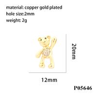 Romantic Simple Style Pentagram Bear Heart Shape Copper Plating Inlay Zircon 18k Gold Plated Charms main image 11