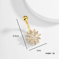 1 Piece Sexy Round Flower Butterfly Stainless Steel Plating Zircon Belly Ring sku image 2