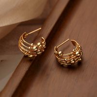1 Pair Simple Style Commute Geometric Plating Copper 18k Gold Plated Ear Studs main image 3