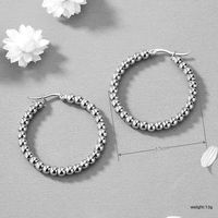 1 Pair Simple Style Circle Polishing Titanium Steel Earrings sku image 1