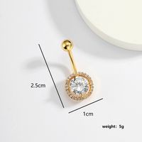 1 Piece Sexy Round Flower Butterfly Stainless Steel Plating Zircon Belly Ring sku image 3