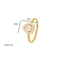 Wholesale Ig Style Shiny Heart Shape Stainless Steel Plating Inlay White Gold Plated Gold Plated Zircon Rings main image 6