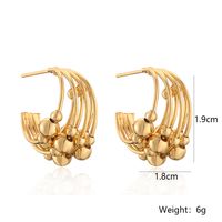 1 Pair Simple Style Commute Geometric Plating Copper 18k Gold Plated Ear Studs main image 5