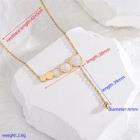 Simple Style Round Titanium Steel Plating Inlay Acrylic 18k Gold Plated Necklace main image 4
