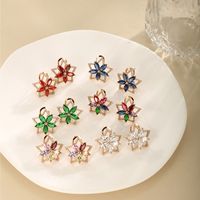 1 Pair Elegant Lady Xuping Star Petal Plating Inlay Copper Alloy Artificial Gemstones 18k Gold Plated Ear Studs main image 1